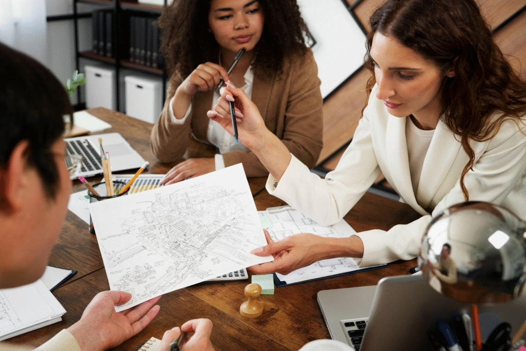 personas que trabajan en un espacio de oficina elegante y acogedor
