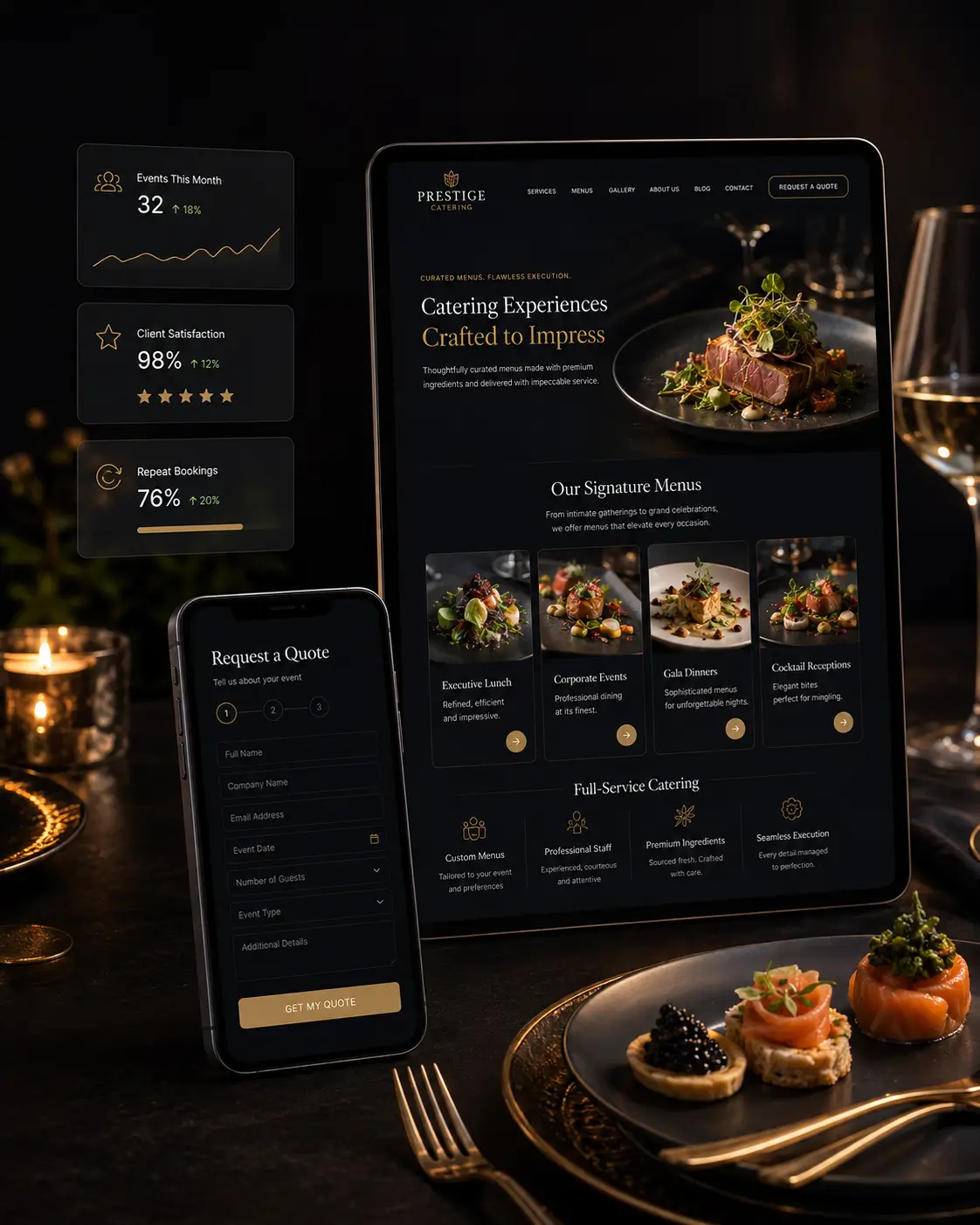 AJ Creative Studios SEO team supporting corporate catering companies