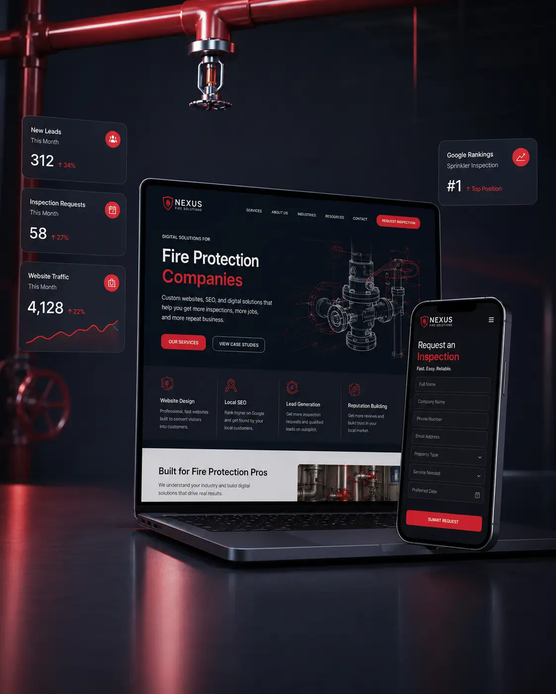 SEO agency working with fire protection and sprinkler companies in Long Island