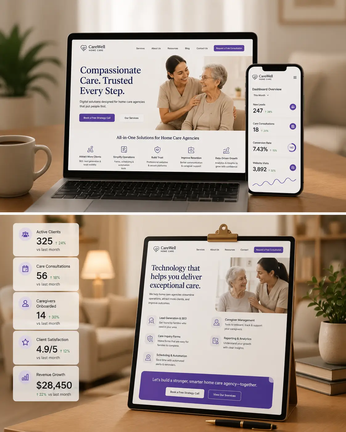 AJ Creative Studios SEO team supporting home care agencies