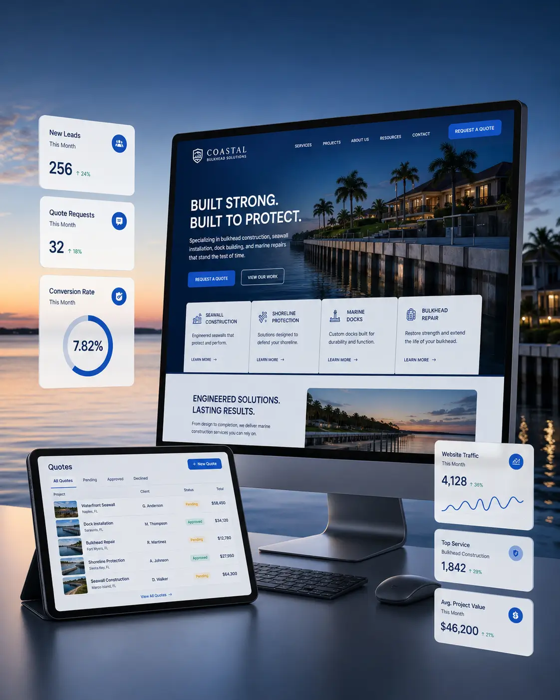 SEO agency working with marine and bulkhead contractors in Long Island