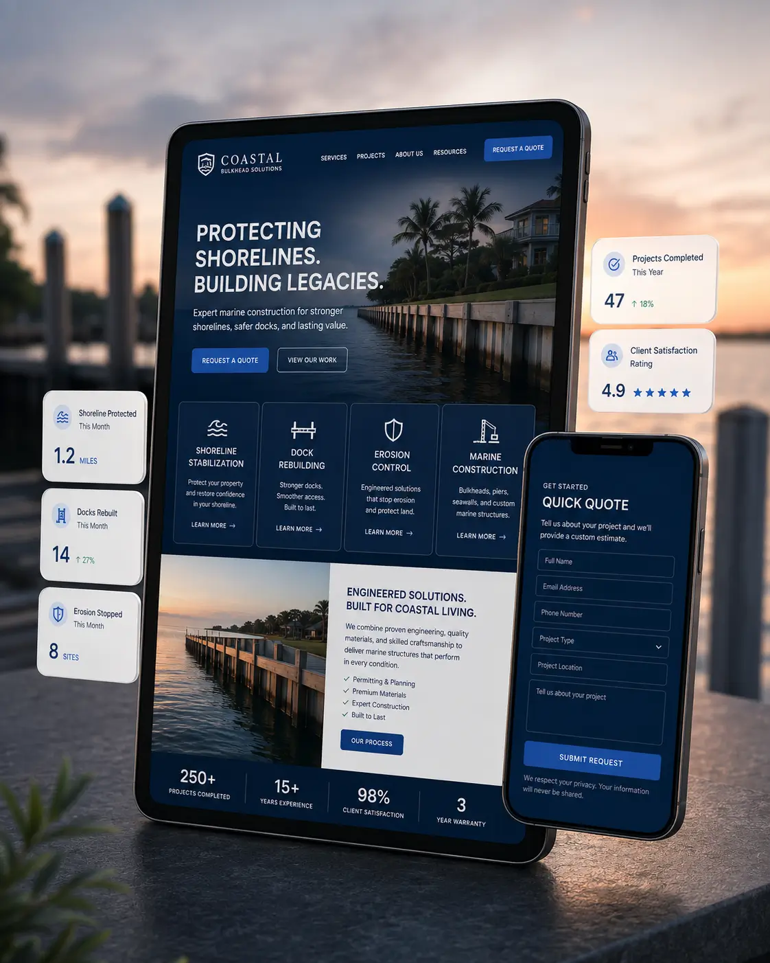 AJ Creative Studios SEO team supporting marine and bulkhead contractors